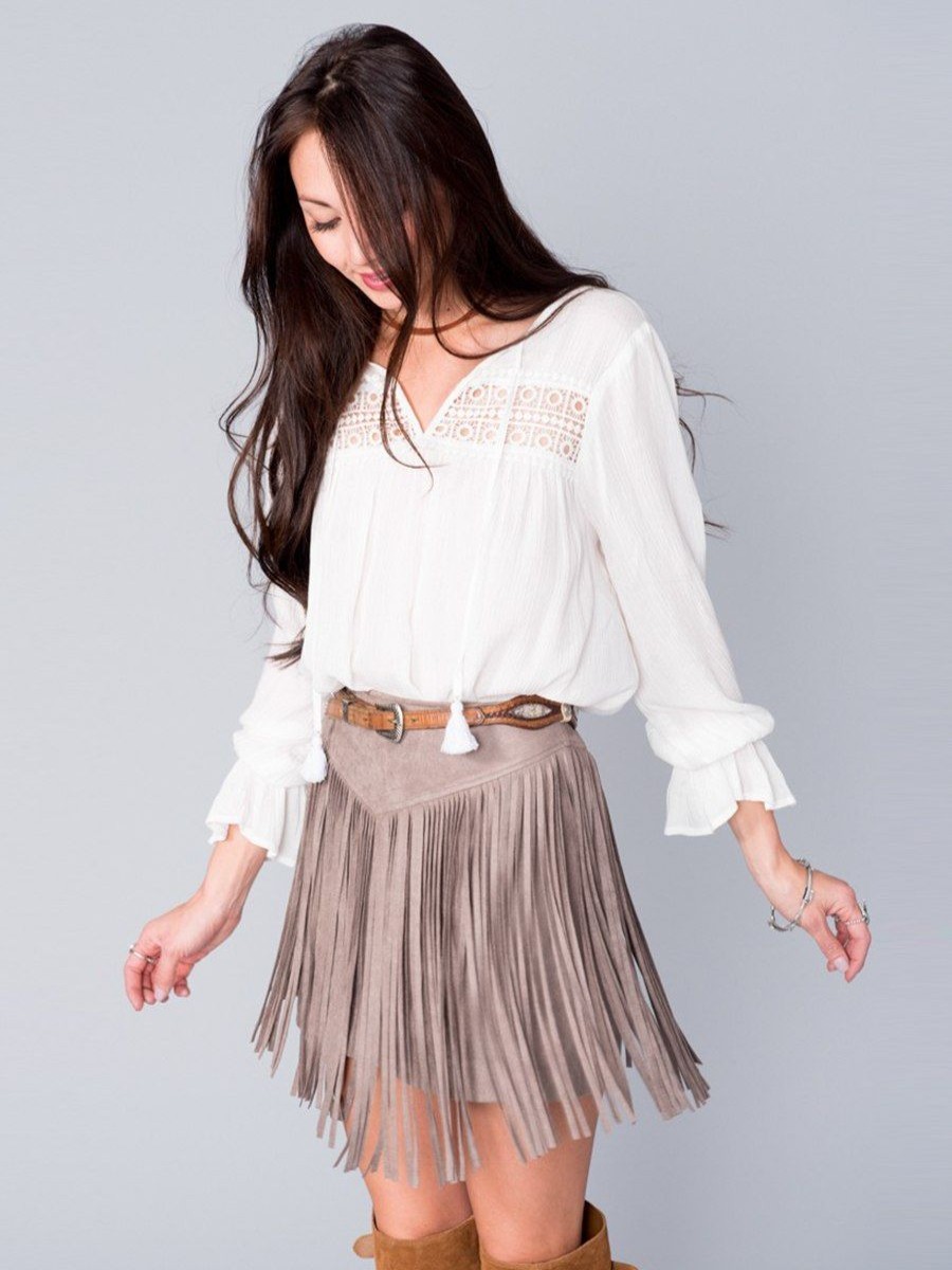 Clothing Show Me Your Mumu Skirts | Rancho Fringe Skirt