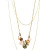 Accessories Avindy Necklaces | Cascading Chains With Fall Gems Necklace