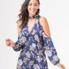 Clothing Legends & Vibes Rompers | Oakwood Tie Neck Romper