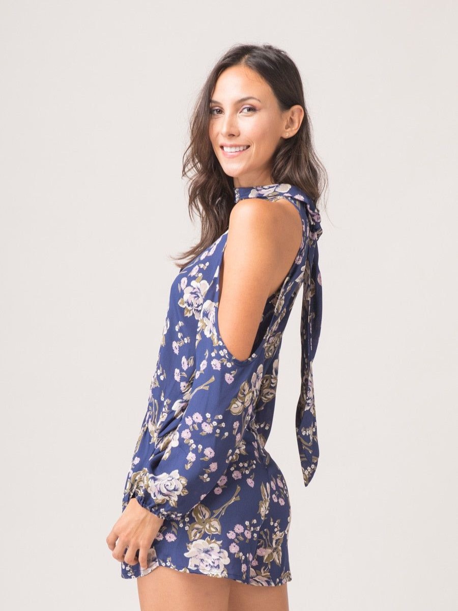 Clothing Legends & Vibes Rompers | Oakwood Tie Neck Romper