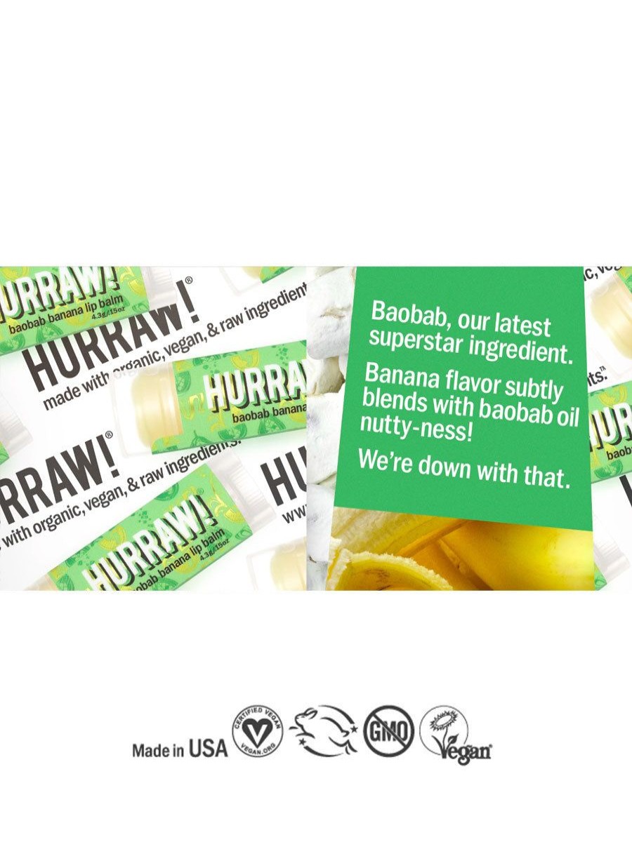 Skin + Beauty Hurraw Lip Care | Baobab Banana Lip Balm