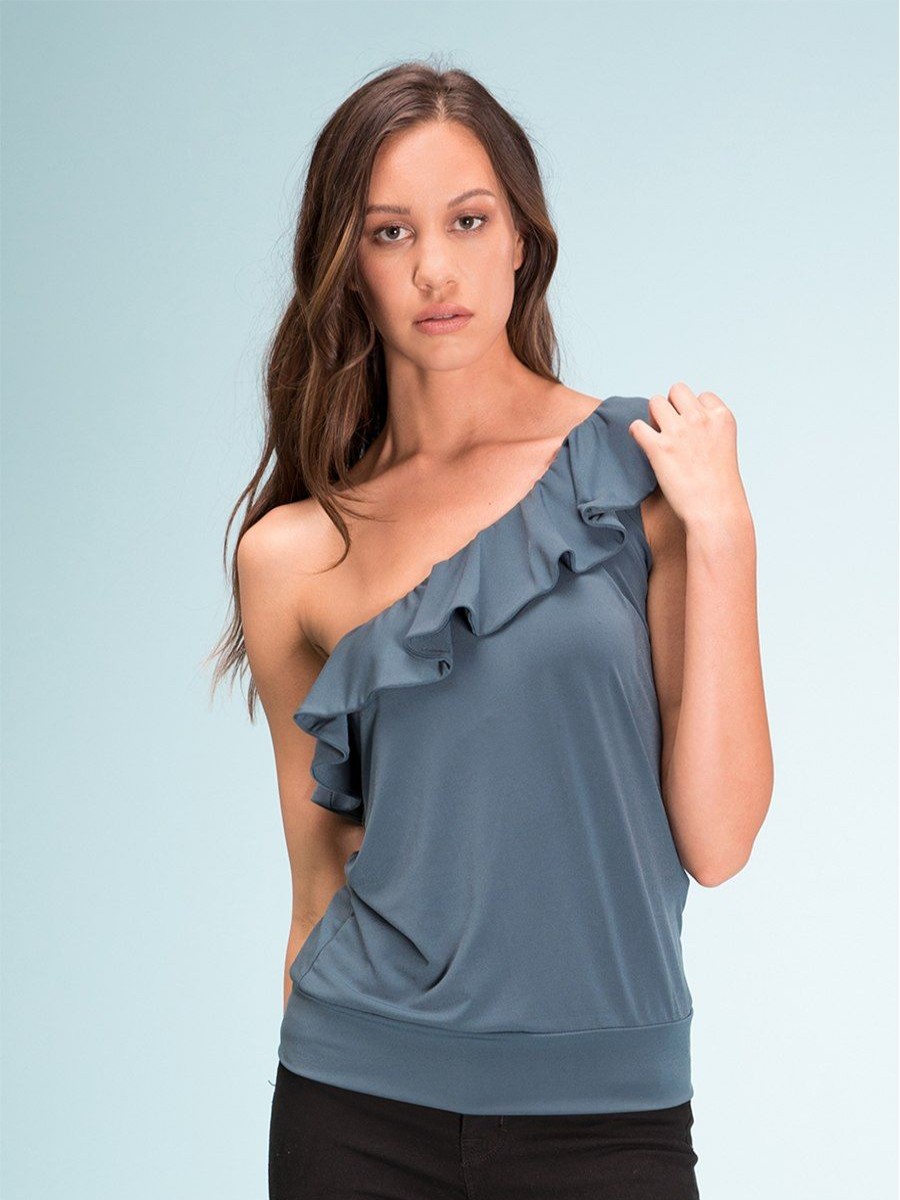 Clothing Legends & Vibes Legends & Vibes | Dell One Shoulder Ruffle Top