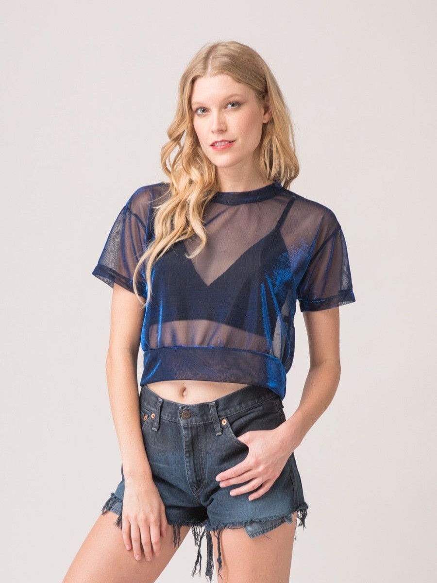 Clothing Legends & Vibes Sheer Tops | Marco Iridescent Sheer Top