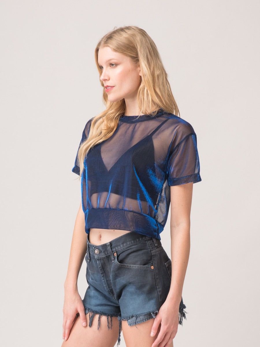 Clothing Legends & Vibes Sheer Tops | Marco Iridescent Sheer Top