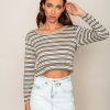 Clothing Legends & Vibes Basic Tees + Tanks | Olive Long-Sleeve Crop Top