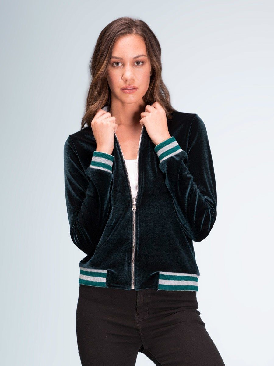 Clothing Legends & Vibes Legends & Vibes | Vienna Velvet Bomber Emerald