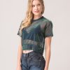 Clothing Legends & Vibes Crop Tops | Marco Iridescent Sheer Top