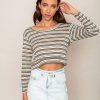 Clothing Legends & Vibes Long Sleeve Tops | Olive Long-Sleeve Crop Top