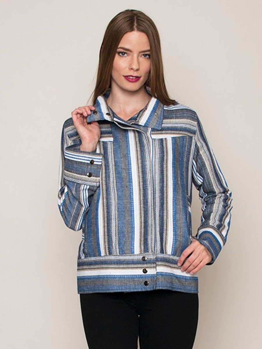 Clothing Legends & Vibes Legends & Vibes | Boardwalk Striped Woven Jacket